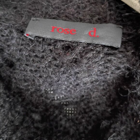 Rose D Italy Charcoal Knit Sweater Dress / Long Tunic Open-Knit Details – IT 42 - Picture 3 of 6